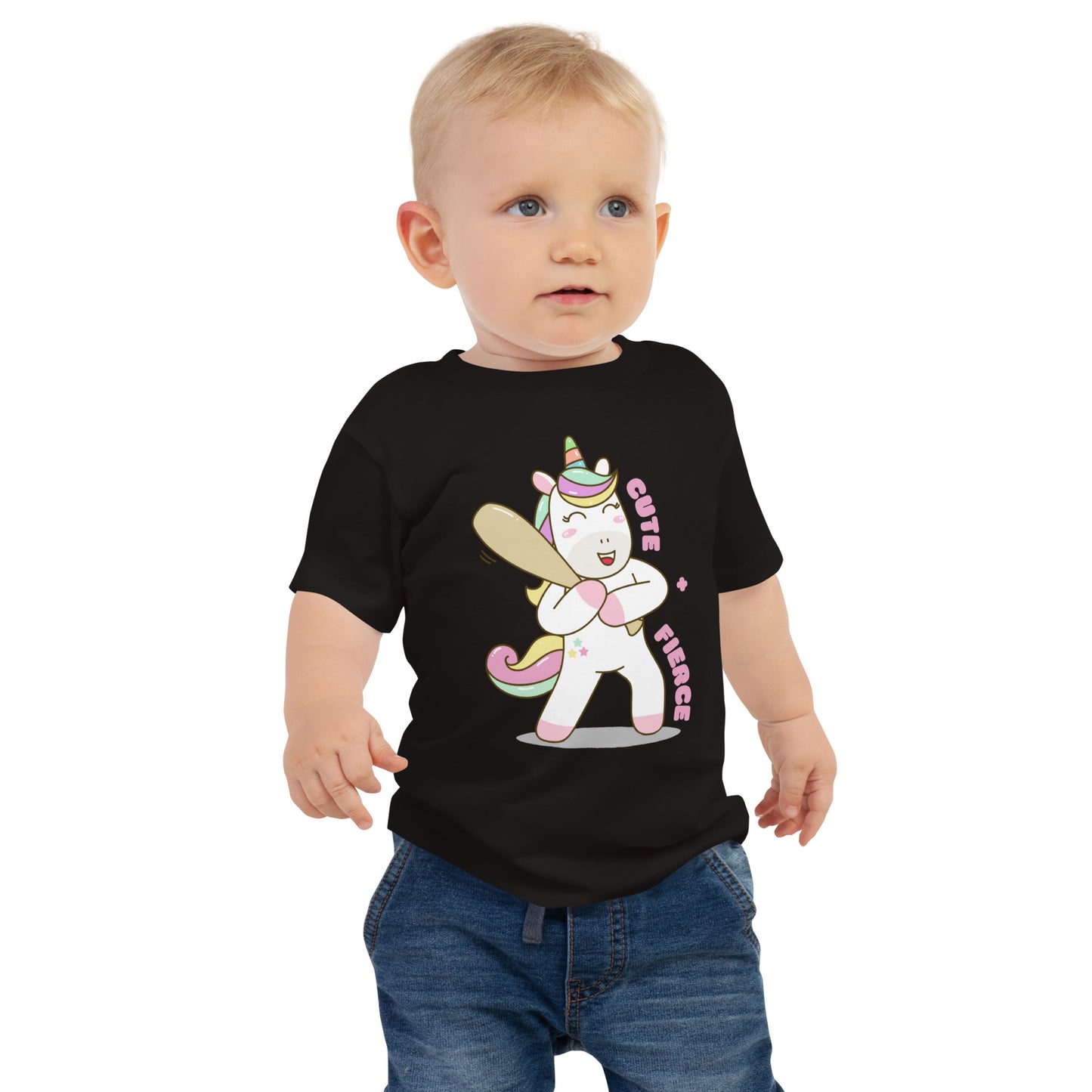 Cute & Fierce Unicorn Baby Jersey Short Sleeve Tee