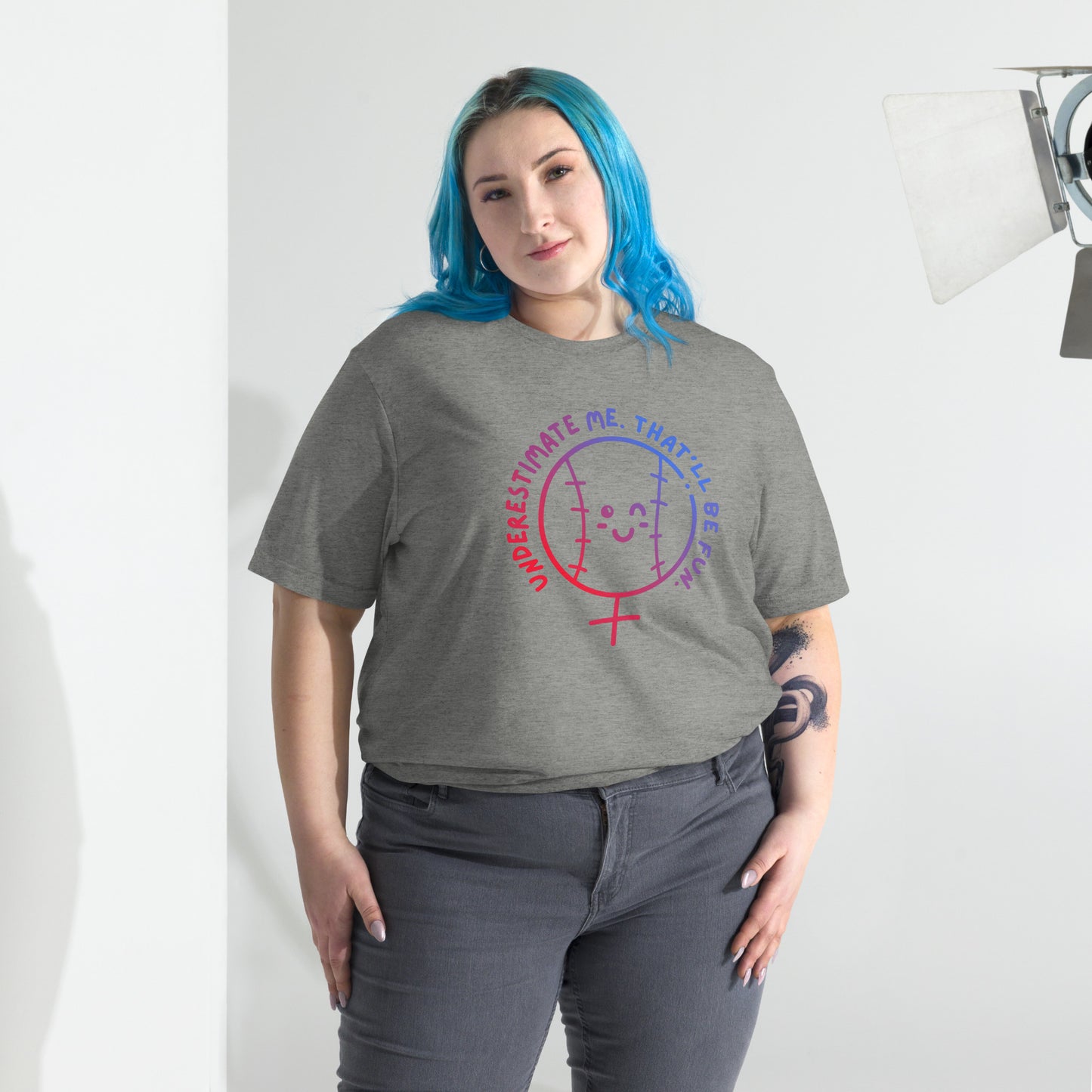 Underestimate Me (Female Baller) - Unisex Tri-Blend Tee