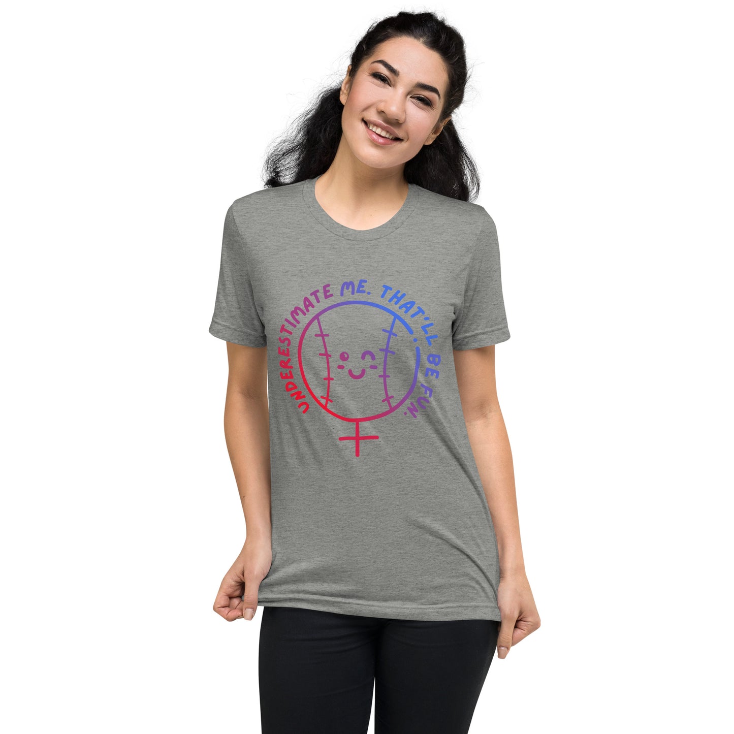 Underestimate Me (Female Baller) - Unisex Tri-Blend Tee