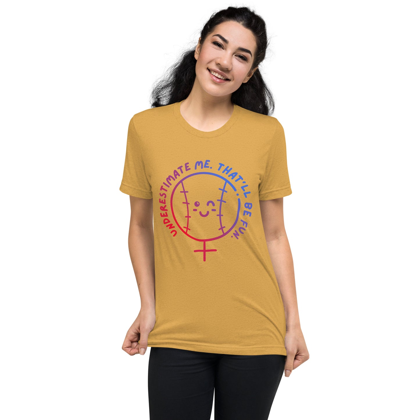 Underestimate Me (Female Baller) - Unisex Tri-Blend Tee