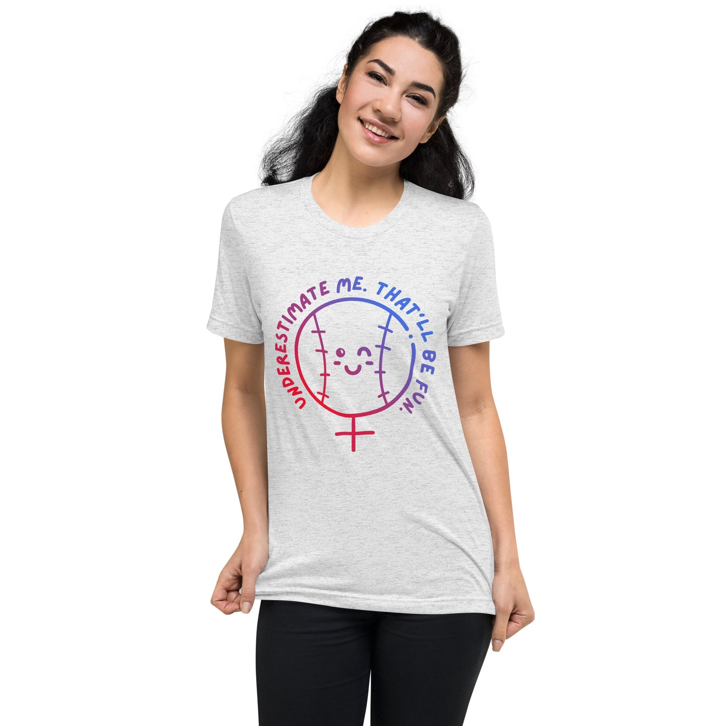 Underestimate Me (Female Baller) - Unisex Tri-Blend Tee