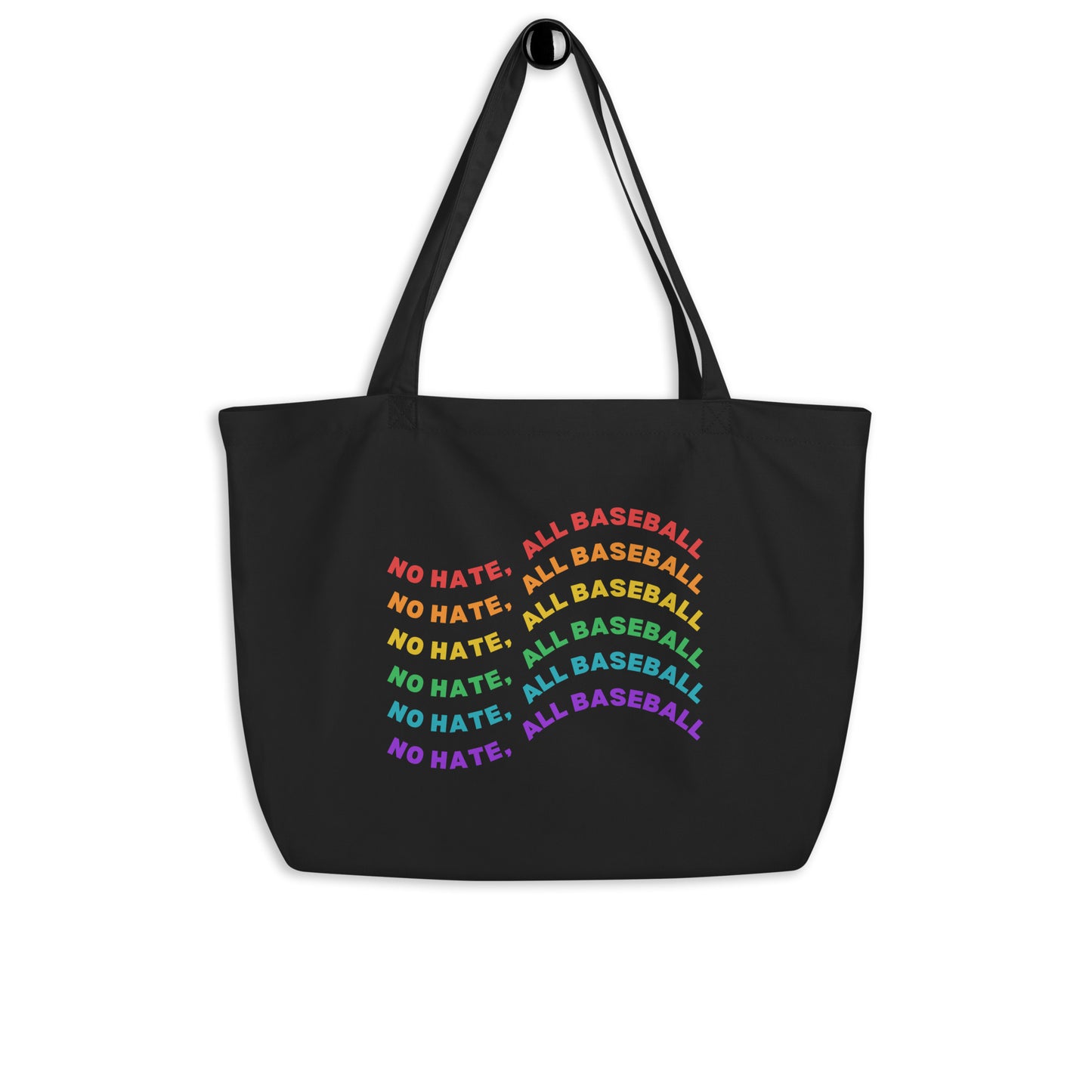 No Hate, All Baseball Large Organic Tote