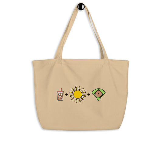 Summer Baseball Large Organic Tote